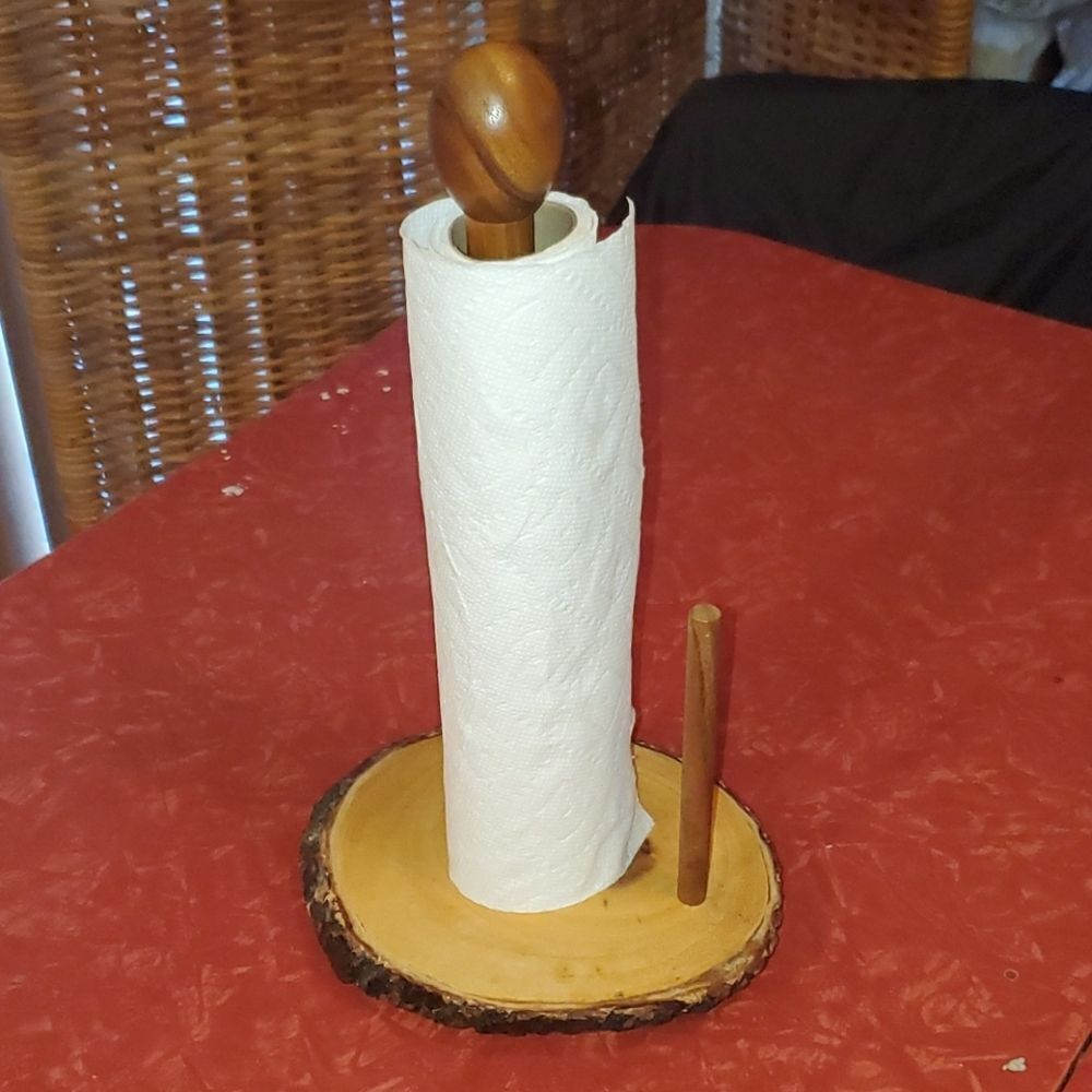 Wooden Acacia Paper Towel Holder Thailand